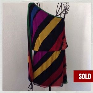 'Arden B' one-shoulder silk dress